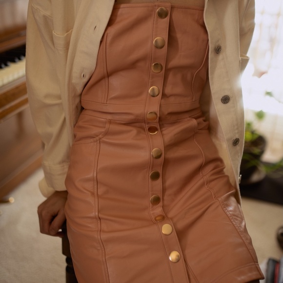 100% Leather Pink Mini Dress from Australian Label - Picture 3 of 6